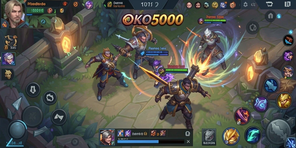 Screenshot gameplay KOKO5000 menampilkan aksi tim yang intens.