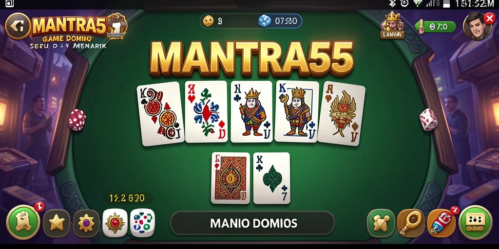 Tampilan gameplay seru dari game Domino MANTRA55.
