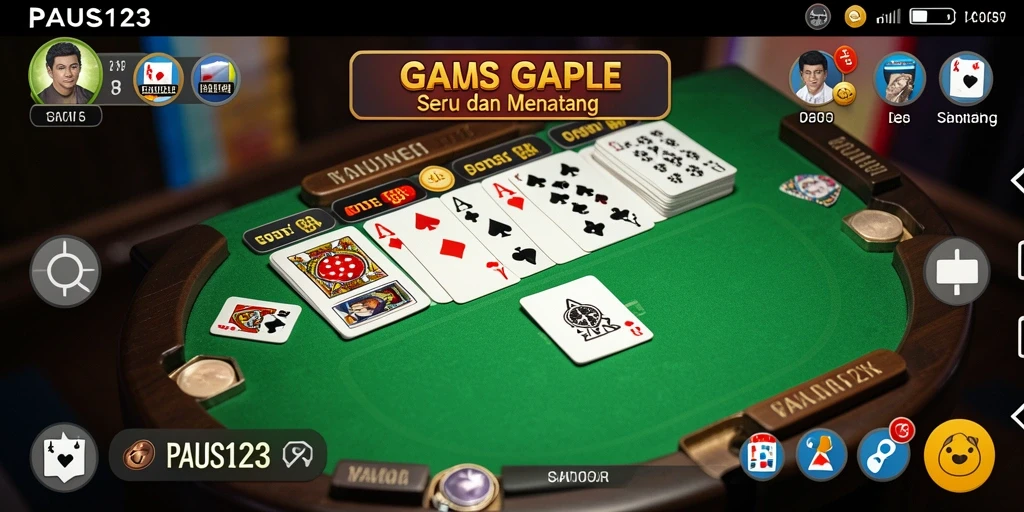 Tampilan utama gameplay Gaple di PAUS123 yang seru.
