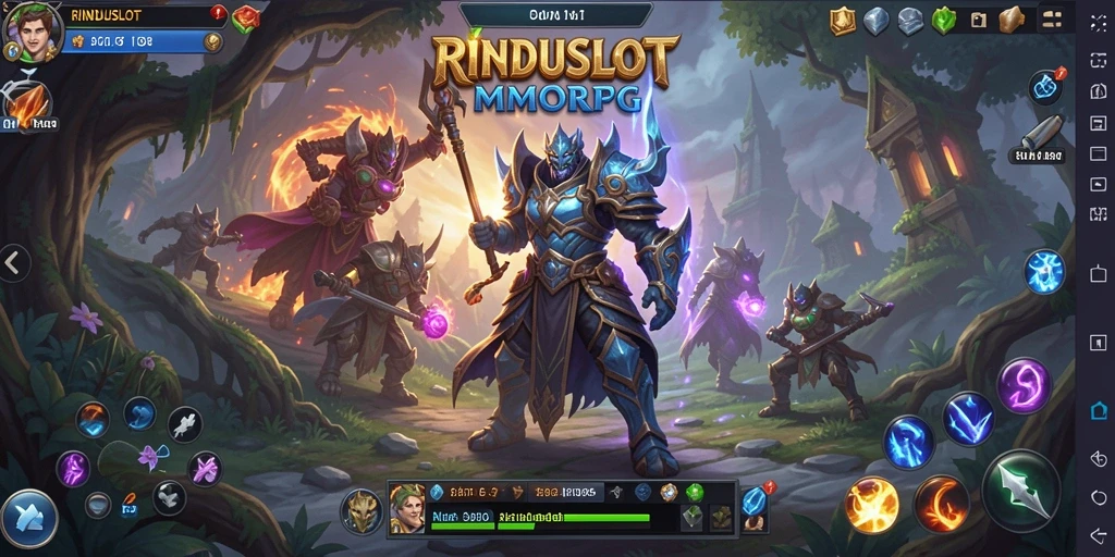 Tampilan aksi seru dalam permainan RINDUSLOT saat pemain bertarung melawan monster.