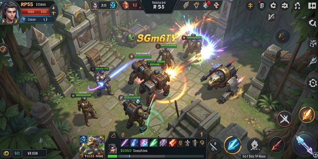 Tampilan gameplay seru dari RP55 yang menampilkan strategi pertempuran.