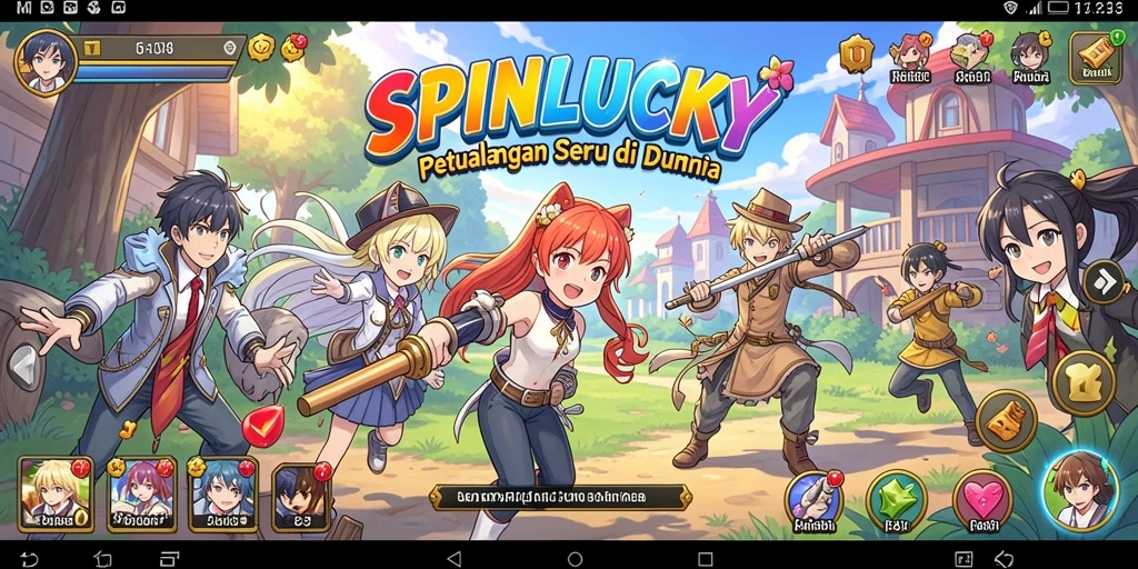 Tampilan menarik dari gameplay <strong>SPINLUCKY</strong> dengan karakter Anime yang unik.