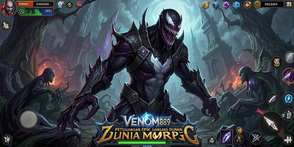 Tampilan gameplay menarik dari VENOM889 yang menggambarkan pertempuran epik.